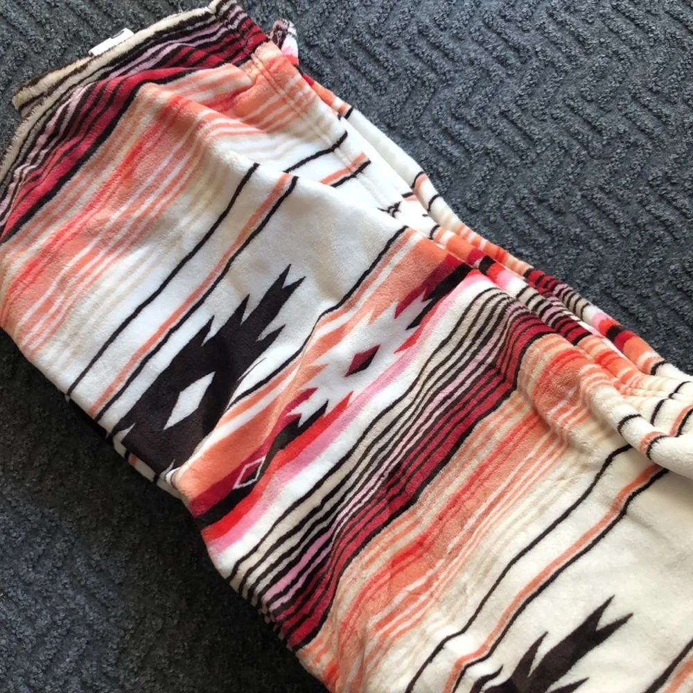 Wrangler Multicolor Striped Blanket - Red, Orange, and White